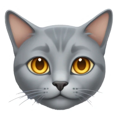 Grey cat breed blue Brit. He has orange eyes and small, dark grey lines on his tail. The cat is fat. The cat is sleeping sticker