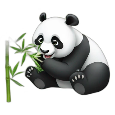 panda eating bamboo sticker