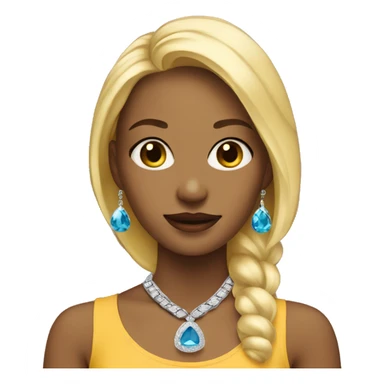 blonde girl indoors with jewelry sticker