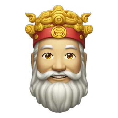 Smiling photo realistic enchanting chinese god of Fortune sticker