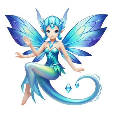 Elemental Water-type-Light-Arcane-Fairy-type magical colorful exotic animesque Pokémon-Fakémon-animal-creature sticker