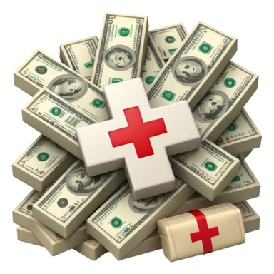 money with a Red Cross over it so it symbolizes it's for free sticker
