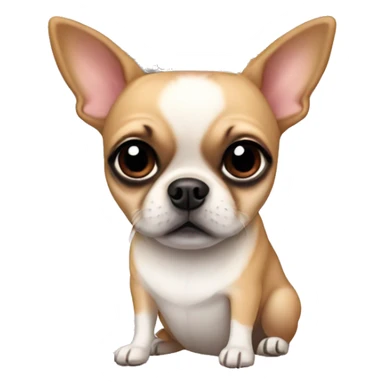 Chihuahua pug with a princess tiara sticker