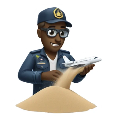 Jet pilot pouring sand out in the sky sticker