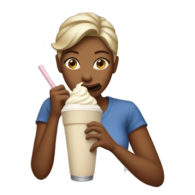 Women eating a milkshake sticker