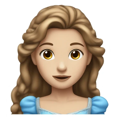 Princess with long brown highlighted hair and blue eyes sticker