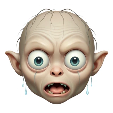 gollum shocked face, open mouth, crying  sticker