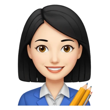 Women, professionals, teachers, black hair sticker