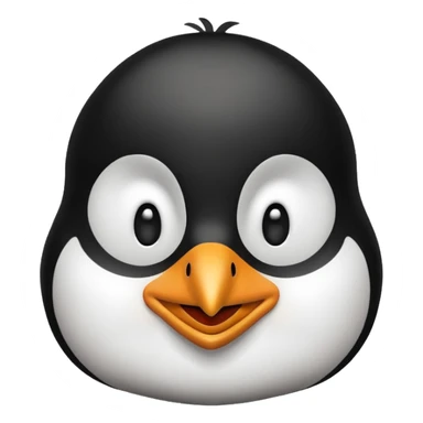 a penguin emoji head smiling with a smug face sticker