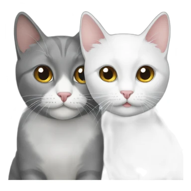 two white and one gray cat 3 cats sticker
