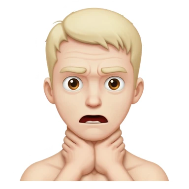 Mad guy grabbing his neck sticker