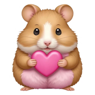 hamster eating pink heart sticker