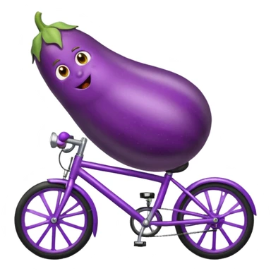 an eggplant riding a bike sticker