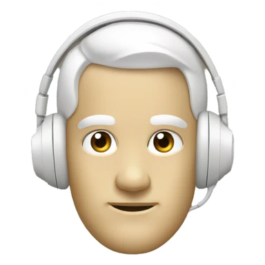 Cream colored head phones  sticker
