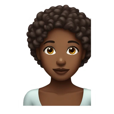 Medium black girl, with curly hair, brown eyes and freckles doing skincare  sticker
