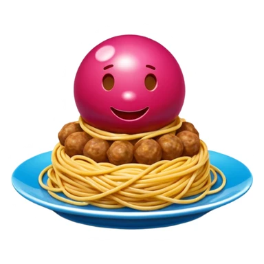 Jeff Koons style spam meatball spaghetti art sculpture  sticker