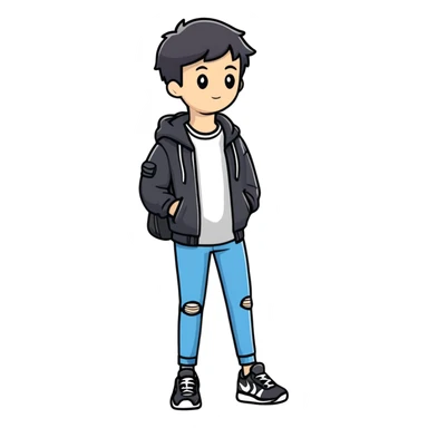 Full body person wearing casual outfit with sneakers sticker
