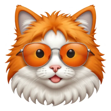 Cat with sunglasses with goofy face sticker