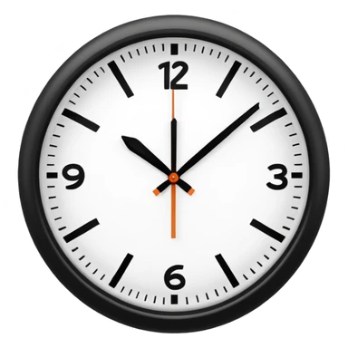 White clock ⏰ with black details  sticker