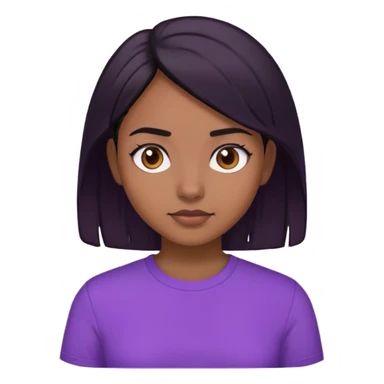 Girl with purple shirt and brown skin with black hair  sticker