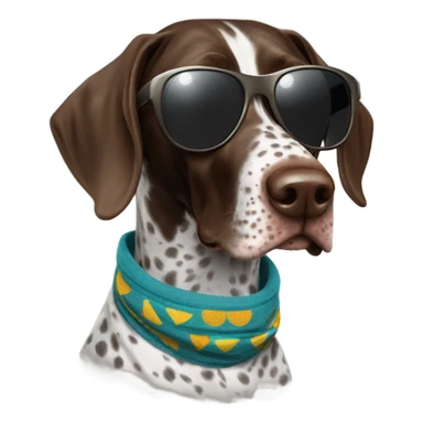 German shorthair pointer Dog with sunglasses on sticker