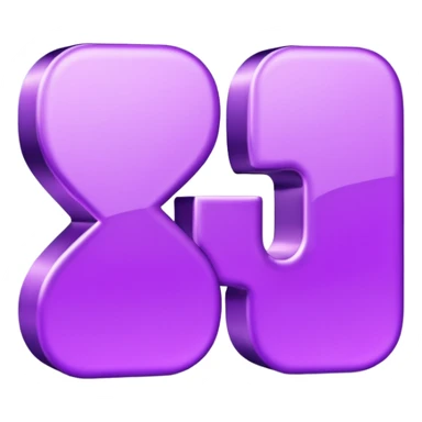 3D text that spells “you” in a shiny purple fancy font  sticker