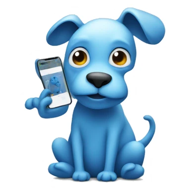 blue animal scrolling on phone  sticker