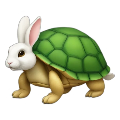 Lapin sur un tortue sticker