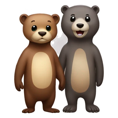 Otter and bear sticker