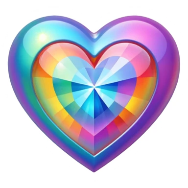 heart with a prism effect sticker