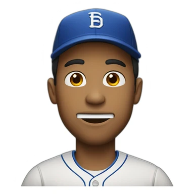 Guy in a backwards baseball hat biting lip with hand on chin sticker