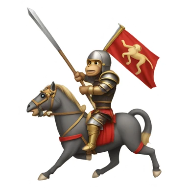 Jousting monkey  sticker