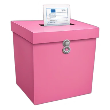 ballot in a Pink voting ballot box sticker