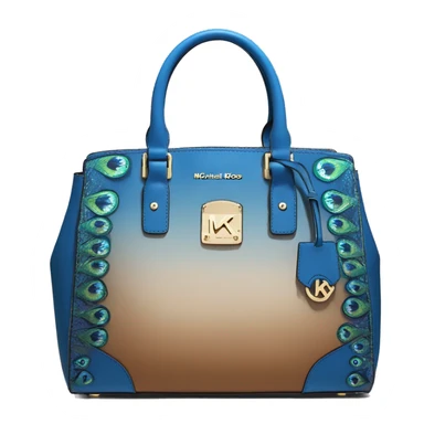 Realistic peacock blue color to tan  ombre michael kors satchel purse. sticker