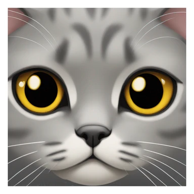 grey scottish fold cat sticker