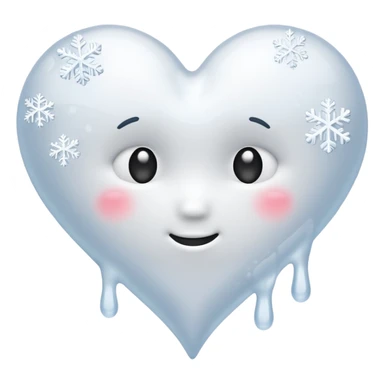 snow heart that's melting sticker