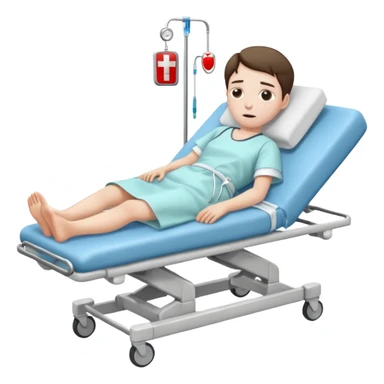 bored patient lying on a stretcher sticker