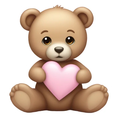 Cute teddy holding a light pink heart  sticker