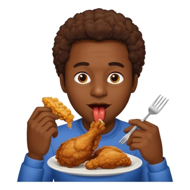 black guy eating fried chicken  sticker
