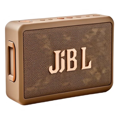 Desert camouflage JBL Go 4 speaker, tan and brown pattern, minimal design, simple form factor, portable audio device sticker