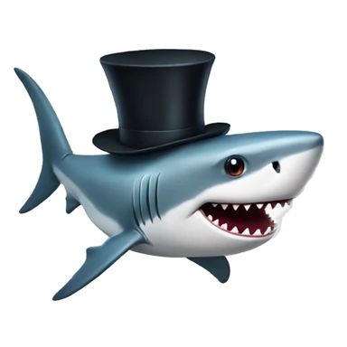 shark with top hat sticker