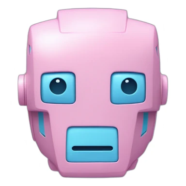 pastel blue and pink robot head pixels malfunction sticker