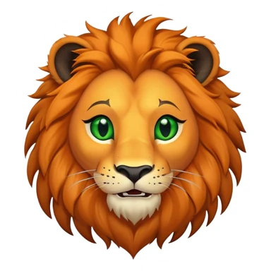 Orange liom with black mane, green eyes and a scar over his left eye, grinning forward sticker