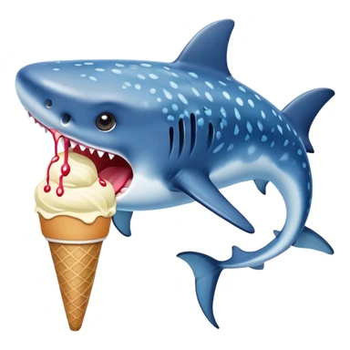 Whale shark eating ice cream sticker