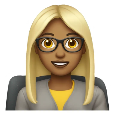 girl driving blonde glasses sticker