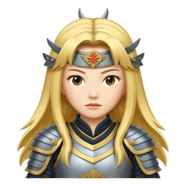 Lady samurai with long golden hair and white skin sticker