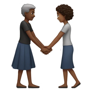 three people holding hands sticker