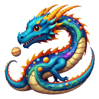 um dragão de planetas sticker