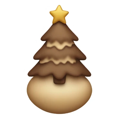 brown beige Christmas tree toy sticker