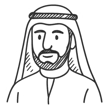 arab man hand drawn outlined icon sticker